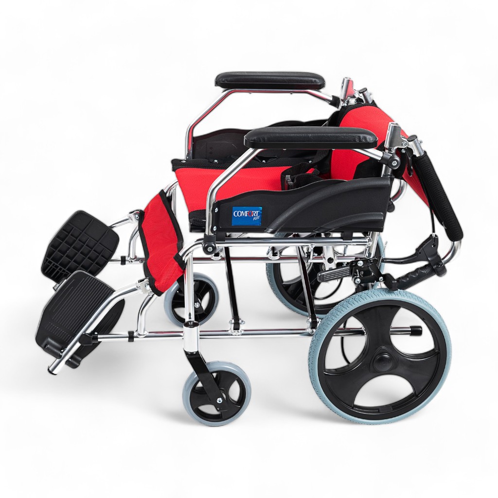 Comfort Plus KY863LABJ-A12 Alüminyum Özellikli Tekerlekli Sandalye Kırmızı