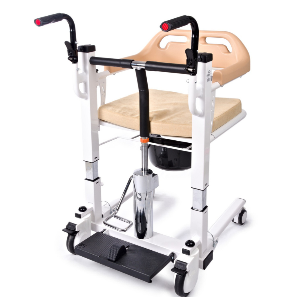 Comfort Plus DM-160 Tuvaletli Tekerlekli Sandalye (MANUEL) Ayak Pedallı