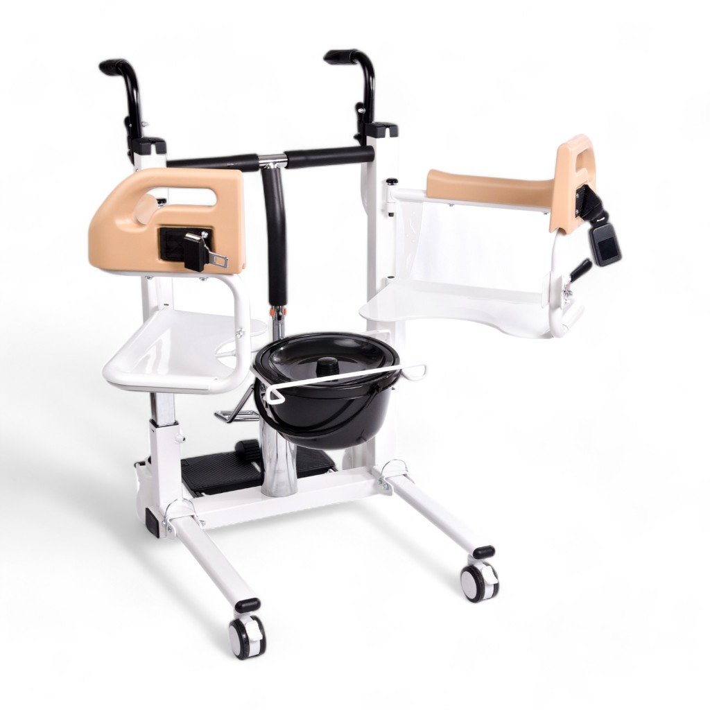 Comfort Plus DM-160 Tuvaletli Tekerlekli Sandalye (MANUEL) Ayak Pedallı