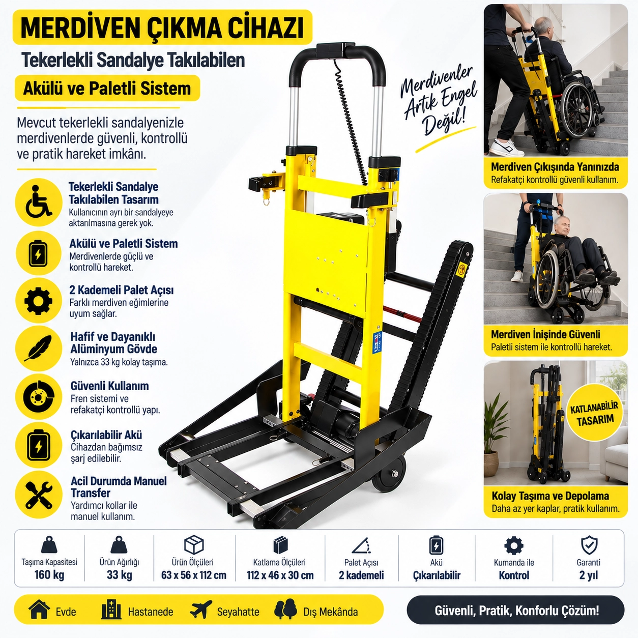 Comfort Plus Engelli Merdiven Çıkma-İnme Cihazı