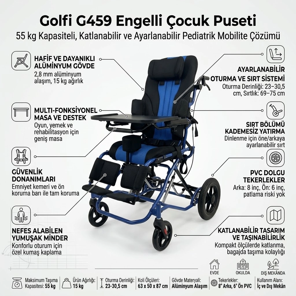 G459 Engelli Çocuk Puseti