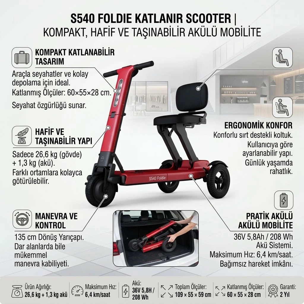 S540 Foldie Katlanır Scooter