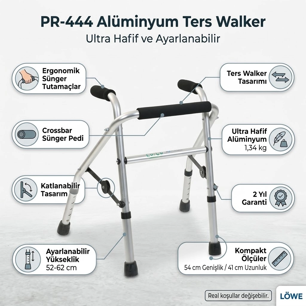 PR-444 Alüminyum Ters Walker