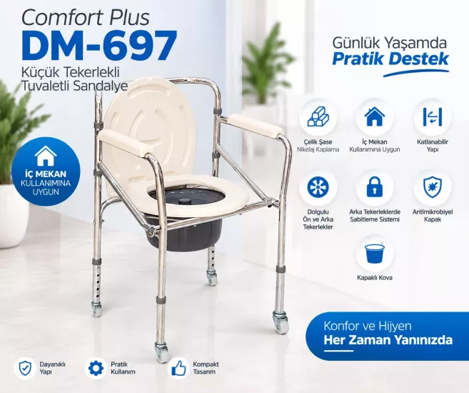 Comfort Plus DM-697 Tekerlekli Tuvaletli Sandalye