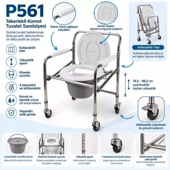 Poylin P561 Tuvalet Sandalyesi / Komot