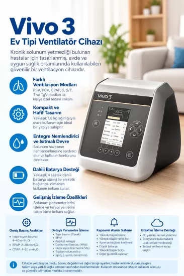 Breas Vivo 3 Ev Tipi Ventilatör Cihazı 