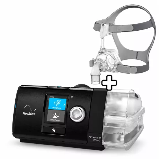 ResMed AirSense 10 Elite CPAP Cihazı + HumidAir Nemlendirici + Mirage FX Maske