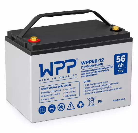 WPP 56Ah 12V Jel Akü | Akülü Sandalye Aküsü