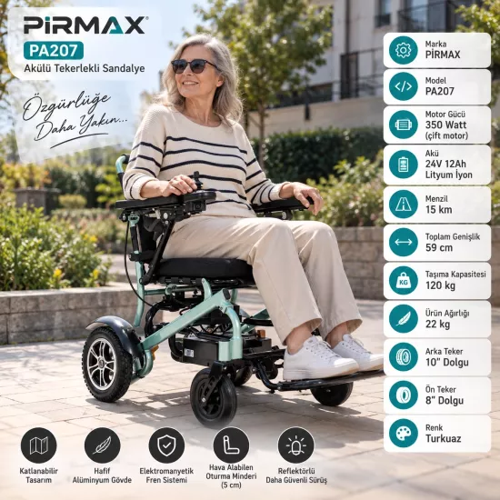 Pirmax PA207 Akülü Tekerlekli Sandalye