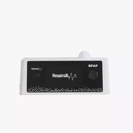 Respirox DM28-30ST-B BPAP ST cihazı; 4-30 cmH₂O basınç aralığı, rampa özelliği, SD kart desteği, maske ve nemlendirici