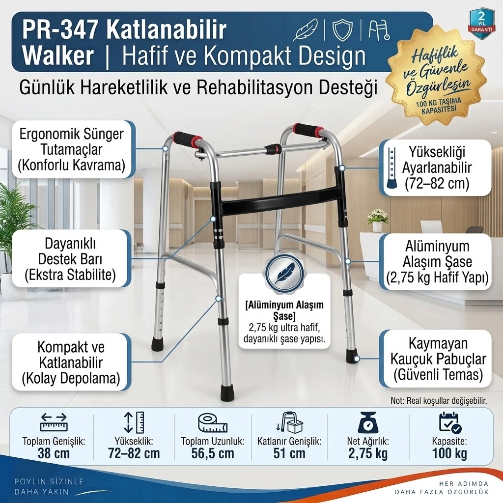 PR-347 Katlanabilir Walker