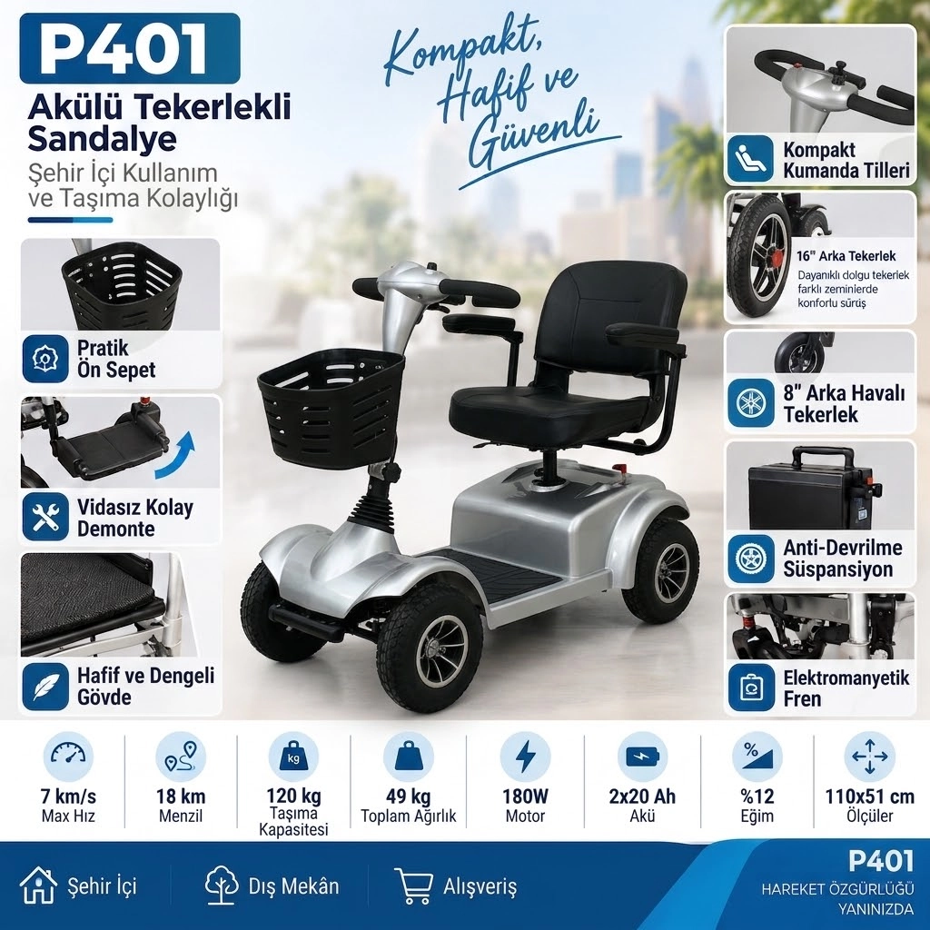 Poylin P401 Dört Tekerli Engelli Aracı