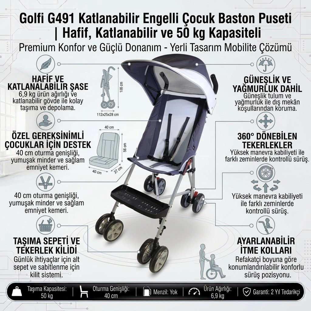 G491 Engelli Çocuk Puseti